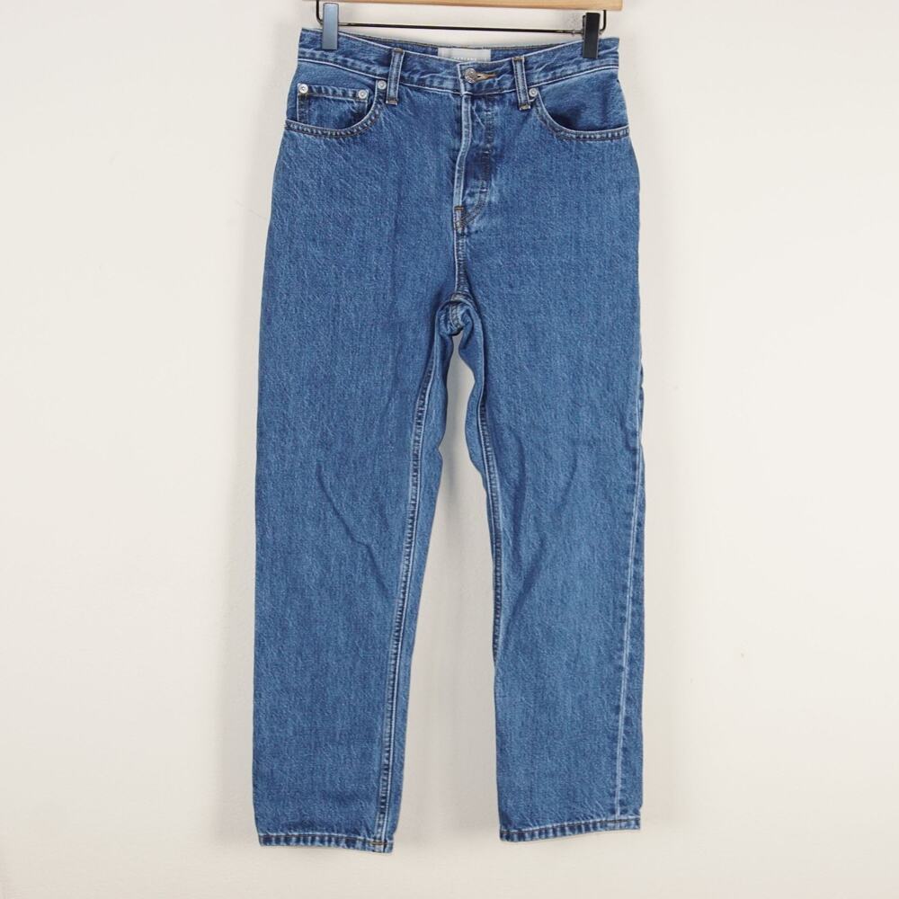 Everlane Mid Rise 90s Cheeky Blue Button Fly Ankle Jeans Womens Sz 26